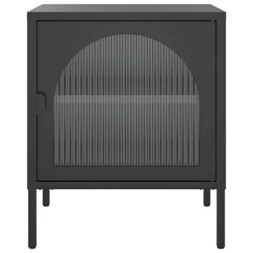 Noćni ormarići 2 kom crni 50 x 35 x 60 cm od stakla i čelika - 2 Cijena