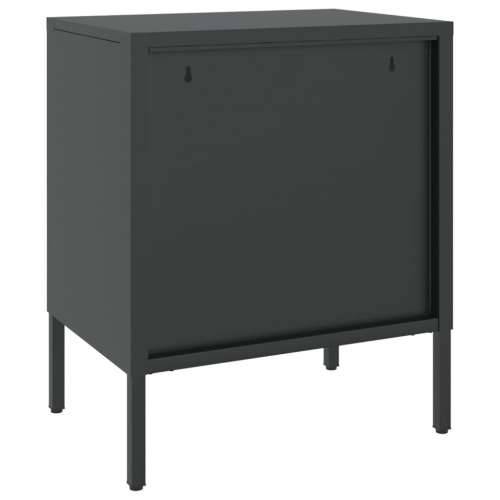 Noćni ormarići 2 kom crni 50 x 35 x 60 cm od stakla i čelika - 2 Cijena