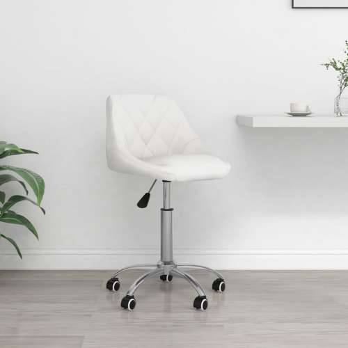 Okretna uredska stolica od umjetne kože bijela Cijena