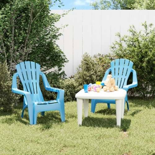 Vrtne stolice za djecu 2 kom plave 37x34x44 cm PP izgled drva - Plava 2 Cijena