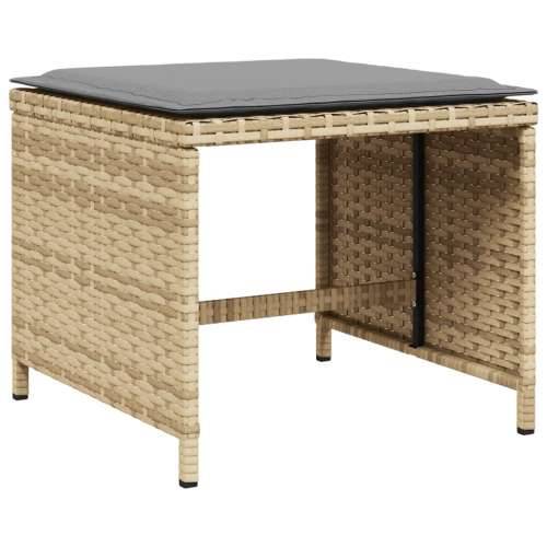 Vrtni taburei s jastucima 4 kom 41x41x36 cm od poliratana - Miješana bež 4 Cijena