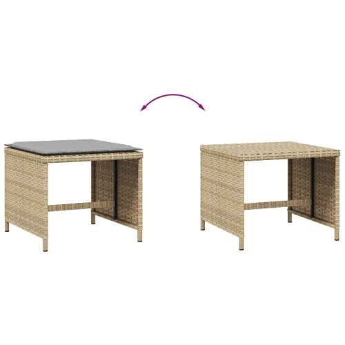 Vrtni taburei s jastucima 4 kom 41x41x36 cm od poliratana - Miješana bež 4 Cijena