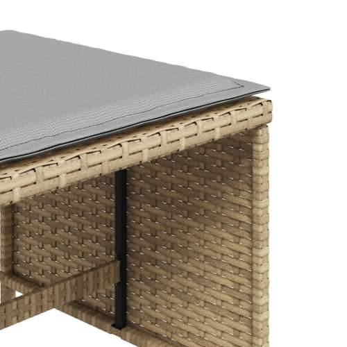 Vrtni taburei s jastucima 4 kom 41x41x36 cm od poliratana - Miješana bež 4 Cijena