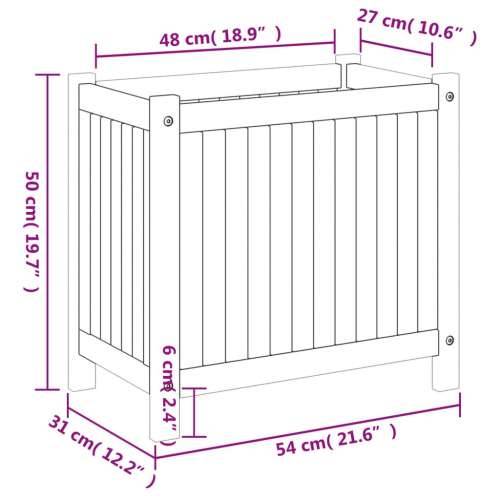 Vrtna sadilica s oblogom 54x31x50 cm od masivnog drva bagrema - 54 x 31 x 50 cm 1 Cijena