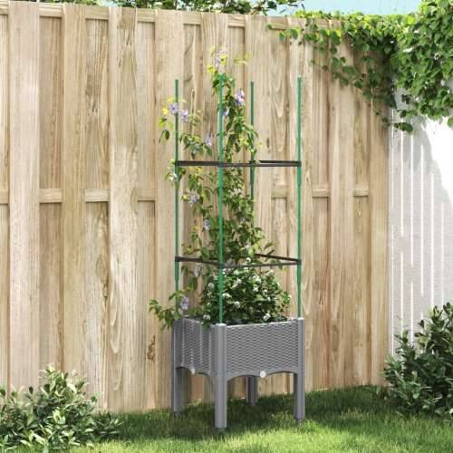 Vrtna sadilica s rešetkom svjetlosiva 40 x 40 x 142,5 cm PP - Svjetlosiva 40 x 40 x 142.5 cm 1 Cijena