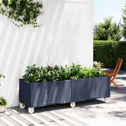 Vrtna sadilica s kotačima plava siva 160x50x54 cm PP - Plavo-siva 160 x 50 x 54 cm 1 Cijena