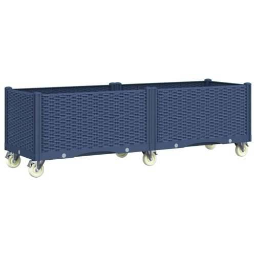 Vrtna sadilica s kotačima plava siva 160x50x54 cm PP - Plavo-siva 160 x 50 x 54 cm 1 Cijena