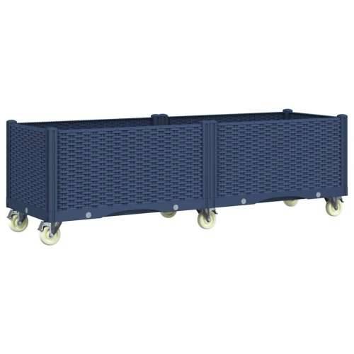 Vrtna sadilica s kotačima plava siva 160x50x54 cm PP - Plavo-siva 160 x 50 x 54 cm 1 Cijena