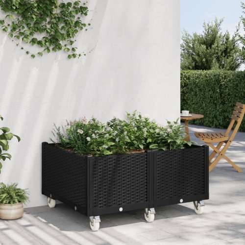 Vrtna sadilica s kotačima crna 100 x 80 x 54 cm PP - Crna 100 x 80 x 54 cm 1 Cijena