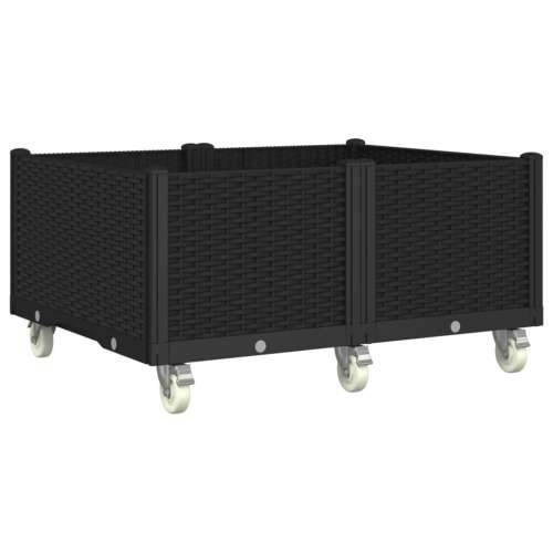 Vrtna sadilica s kotačima crna 100 x 80 x 54 cm PP - Crna 100 x 80 x 54 cm 1 Cijena