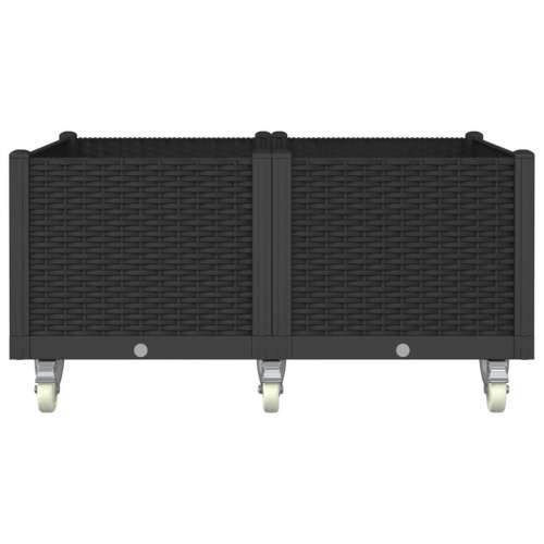 Vrtna sadilica s kotačima crna 100 x 80 x 54 cm PP - Crna 100 x 80 x 54 cm 1 Cijena