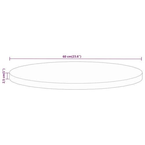 Stolna ploča Ø 60 x 2,5 cm okrugla od masivnog obnovljenog drva - Obnovljeno drvo (prirodno) 60 cm 1 25 mm Cijena