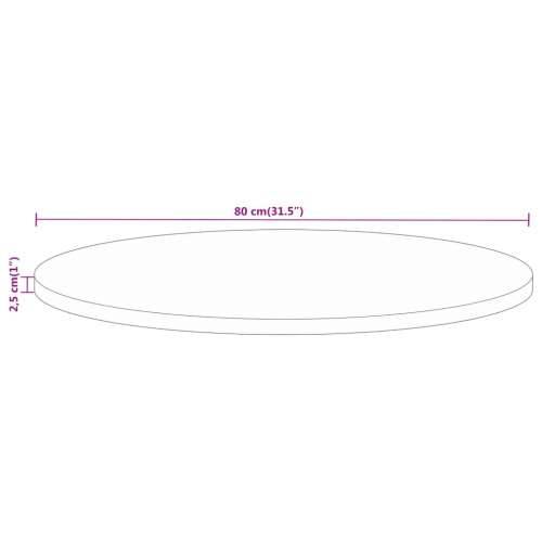 Stolna ploča Ø 80 x 2,5 cm okrugla od masivnog drva manga - Drvo manga (završna obrada od hrastovine) 80 cm 1 25 mm Cijena