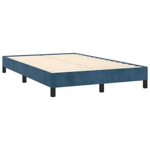 Krevet s oprugama i madracem tamnoplavi 120 x 190 cm baršun - Tamno plava 120 x 190 cm Blok s kvadratima Cijena