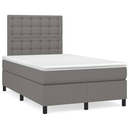 Krevet box spring s madracem tamnosivi 120 x 190 cm tkanina - Tamno siva 120 x 190 cm gumbi Cijena