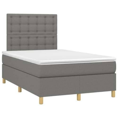 Krevet box spring s madracem tamnosivi 120 x 190 cm tkanina - Tamno siva 120 x 190 cm gumbi Cijena