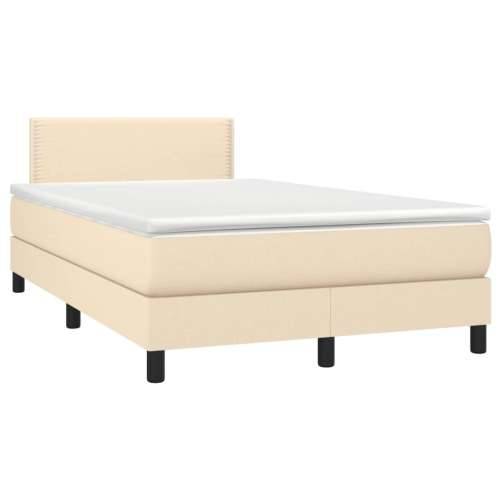 Krevet s oprugama i madracem LED krem 120 x 190 cm od tkanine - Krema 120 x 190 cm Obično s čavlima Cijena