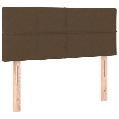 Krevet s oprugama i madracem LED tamnosmeđi 120x190 cm tkanina - Tamno smeđa 120 x 190 cm Blok s kvadratima Cijena