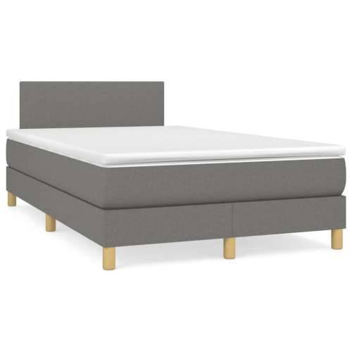 Krevet box spring s madracem LED tamnosivi 120 x 190 cm tkanina - Tamno siva 120 x 190 cm Gladak dizajn Cijena