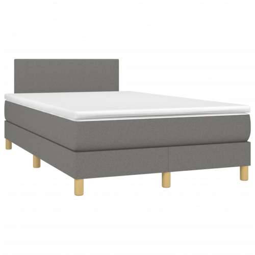 Krevet box spring s madracem LED tamnosivi 120 x 190 cm tkanina - Tamno siva 120 x 190 cm Gladak dizajn Cijena