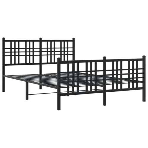Metalni okvir kreveta uzglavlje i podnožje crni 120x200 cm - Crna 120 x 200 cm s uzglavljem i podnožjem Cijena