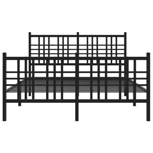 Metalni okvir kreveta uzglavlje i podnožje crni 120x200 cm - Crna 120 x 200 cm s uzglavljem i podnožjem Cijena