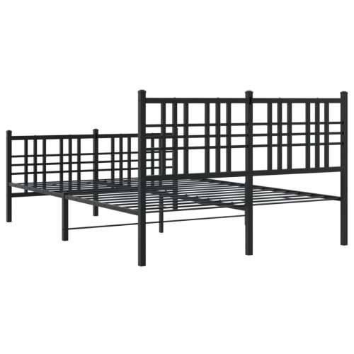 Metalni okvir kreveta uzglavlje i podnožje crni 120x200 cm - Crna 120 x 200 cm s uzglavljem i podnožjem Cijena