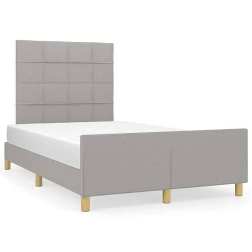 Okvir za krevet bez madraca svjetlosivi 120x190 cm od tkanine - Svjetlosiva 120 x 190 cm Blok s kvadratima Cijena