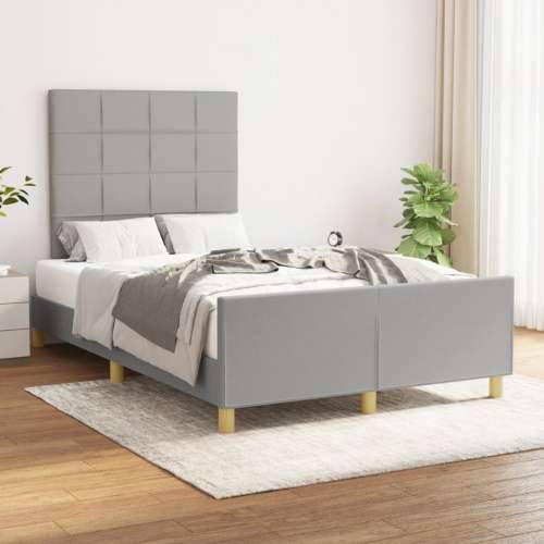 Okvir za krevet bez madraca svjetlosivi 120x190 cm od tkanine - Svjetlosiva 120 x 190 cm Blok s kvadratima Cijena