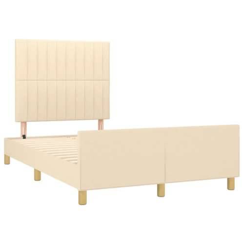 Okvir kreveta bez madraca krem 120x190 cm od tkanine - Krema 120 x 190 cm Okomite pruge Cijena