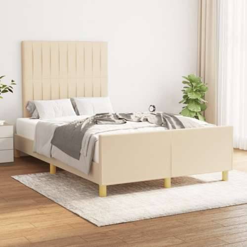 Okvir kreveta bez madraca krem 120x190 cm od tkanine - Krema 120 x 190 cm Okomite pruge Cijena