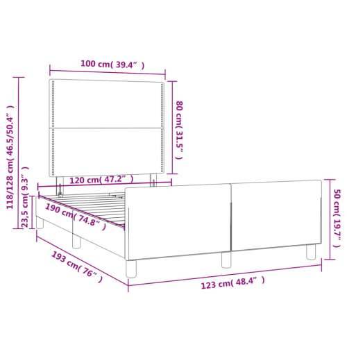 Okvir kreveta bez madraca sivi 120x190cm umjetne kože - Siva 120 x 190 cm Obično s čavlima Cijena