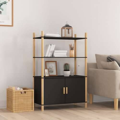 Visoka komoda crna 80 x 40 x 121 cm od konstruiranog drva - Crna 1 Cijena