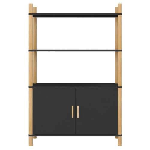 Visoka komoda crna 80 x 40 x 121 cm od konstruiranog drva - Crna 1 Cijena