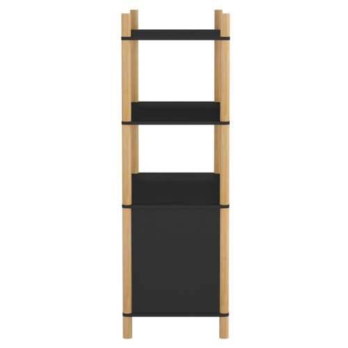 Visoka komoda crna 80 x 40 x 121 cm od konstruiranog drva - Crna 1 Cijena