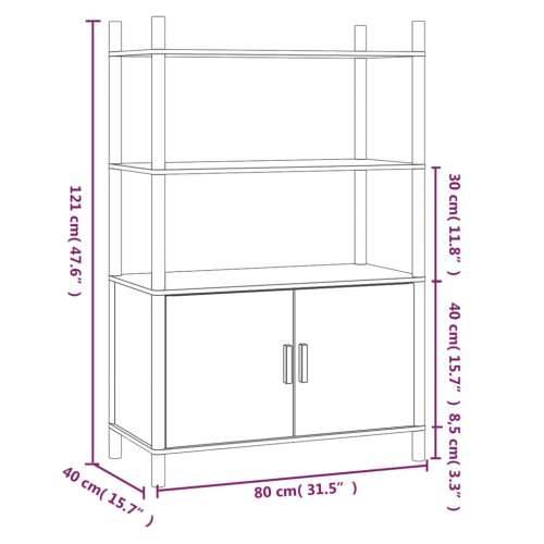 Visoka komoda crna 80 x 40 x 121 cm od konstruiranog drva - Crna 1 Cijena