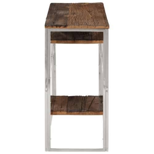 Konzolni stol srebrni od nehrđajućeg čelika i drva za pragove Cijena