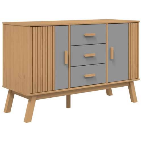 Komoda OLDEN sivo-smeđa 114 x 43 x 73,5 cm od masivne borovine - Siva i smeđa 1 Cijena