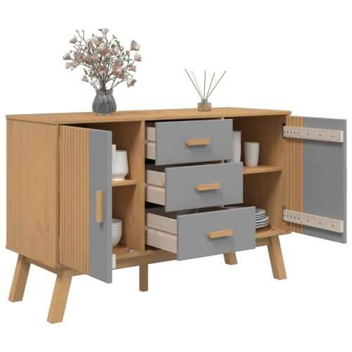Komoda OLDEN sivo-smeđa 114 x 43 x 73,5 cm od masivne borovine - Siva i smeđa 1 Cijena