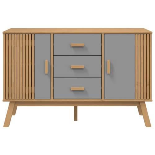 Komoda OLDEN sivo-smeđa 114 x 43 x 73,5 cm od masivne borovine - Siva i smeđa 1 Cijena