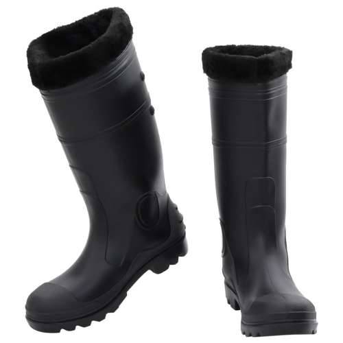 Čizme za kišu s uklonjivim čarapama crne veličina 43 PVC Cijena