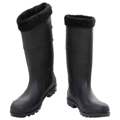 Čizme za kišu s uklonjivim čarapama crne veličina 45 PVC Cijena