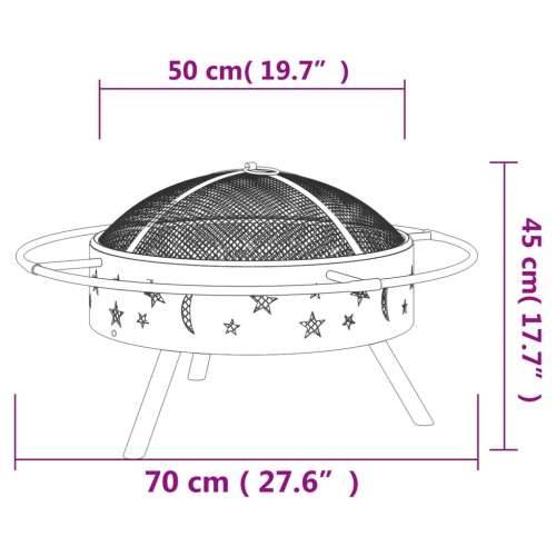 Posuda za vatru sa žaračem 70 cm XXL čelična Cijena