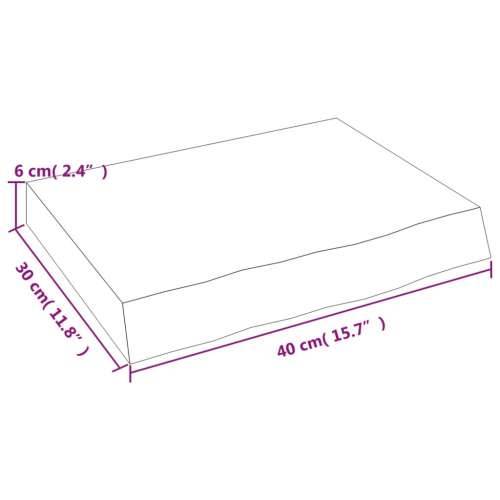 Zidna polica 40x30x(2-6) cm neobrađena masivna hrastovina - Prirodna 40 x 30 x 6 cm 1 Cijena