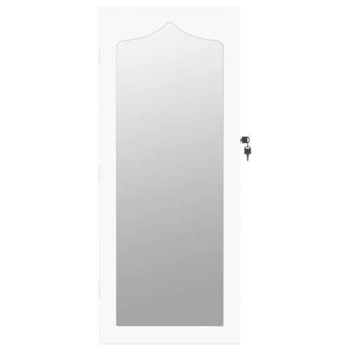 Zidni ormarić za nakit s ogledalom bijeli 37,5 x 10 x 90 cm - Bijela 1 Cijena