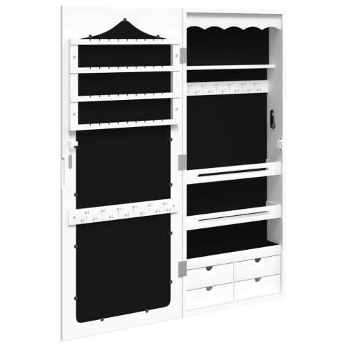Zidni ormarić za nakit s ogledalom bijeli 37,5 x 10 x 90 cm - Bijela 1 Cijena