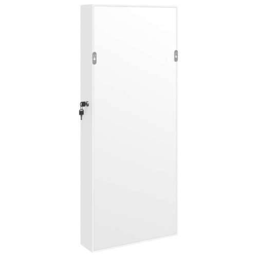 Zidni ormarić za nakit s ogledalom bijeli 37,5 x 10 x 90 cm - Bijela 1 Cijena