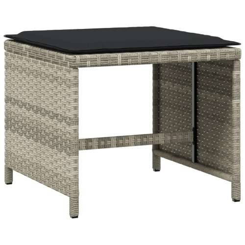 Vrtni taburei s jastucima 4 kom 41x41x36 cm od poliratana - Svjetlosiva 4 Cijena