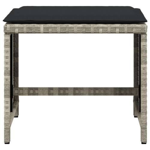 Vrtni taburei s jastucima 4 kom 41x41x36 cm od poliratana - Svjetlosiva 4 Cijena
