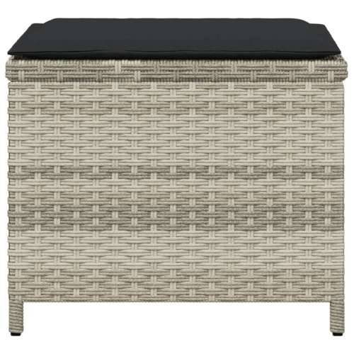 Vrtni taburei s jastucima 4 kom 41x41x36 cm od poliratana - Svjetlosiva 4 Cijena